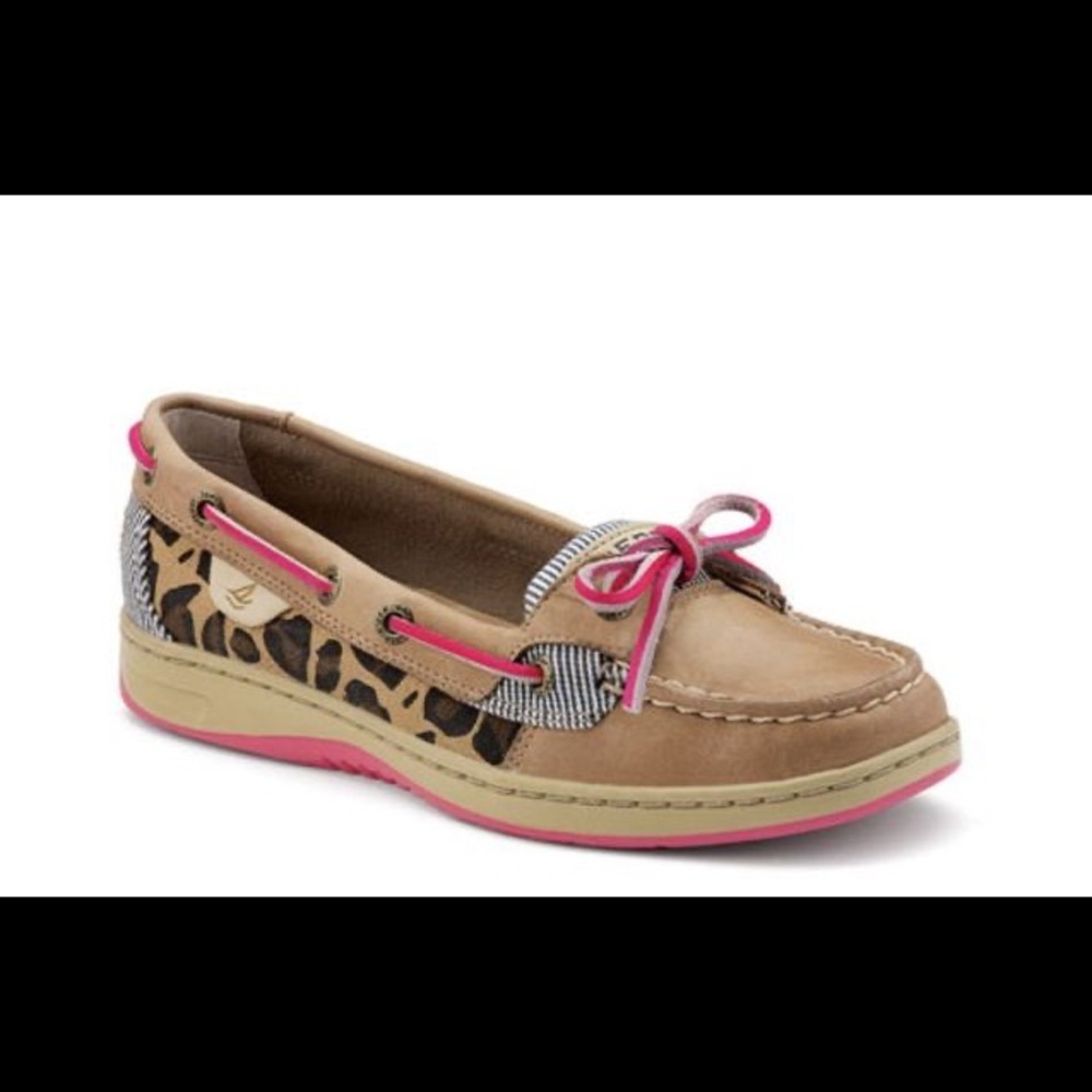 Sperry Angelfish Cheetah, Pink Boat Shoe - 9.5